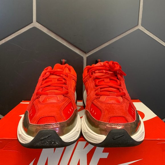 New Womens Nike M2K Tekno Red Suede Shoe - Picture 3 of 7